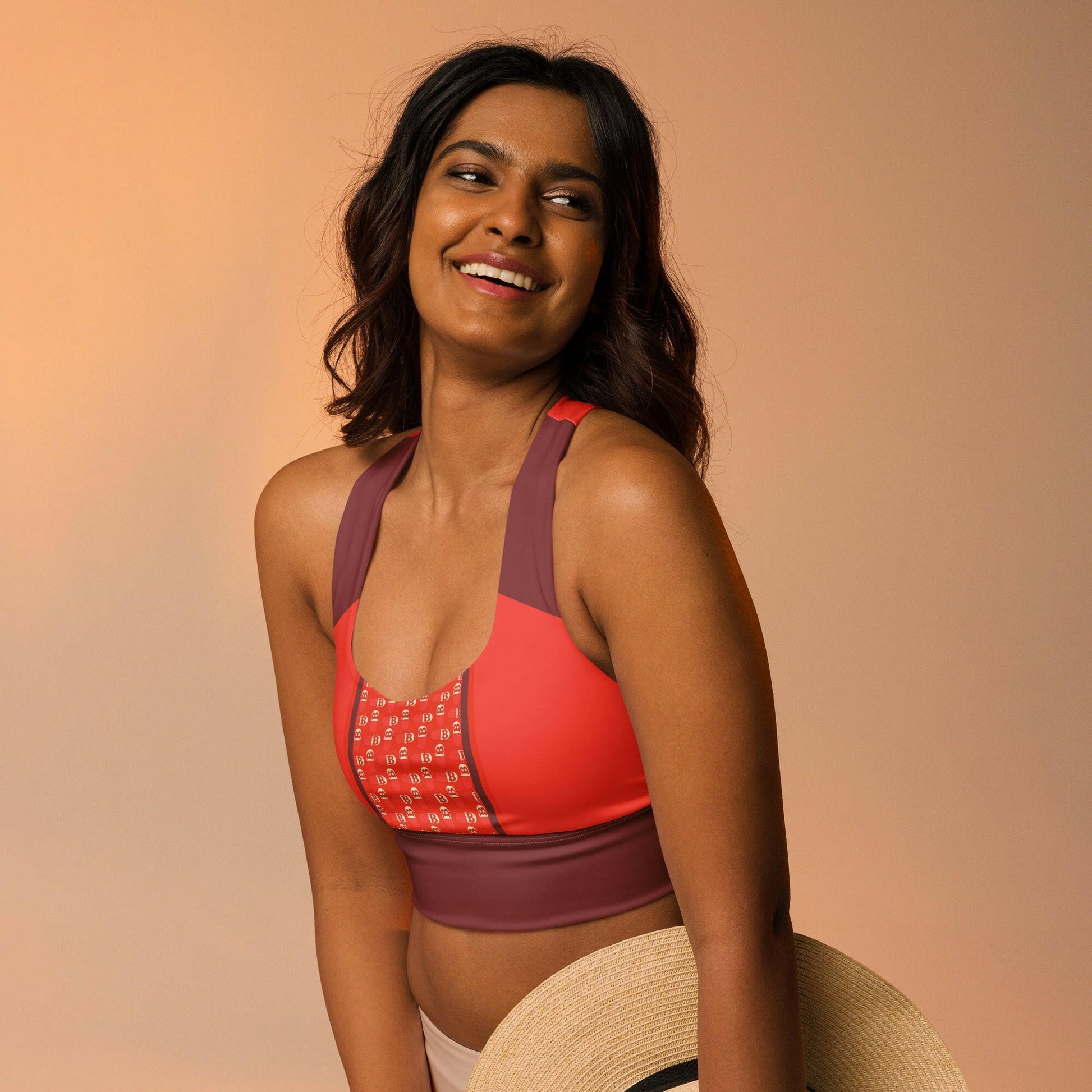 Orange Pilled / Longline Sports Bra - Nikki Nakamoto - The Orange Habit