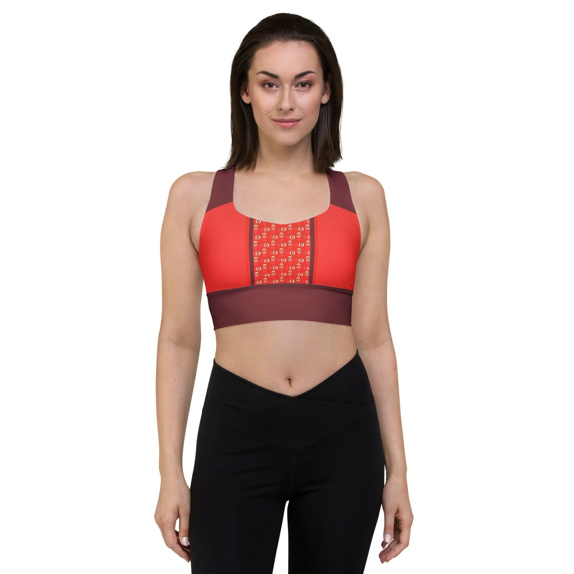 Orange Pilled / Longline Sports Bra - Nikki Nakamoto - The Orange Habit