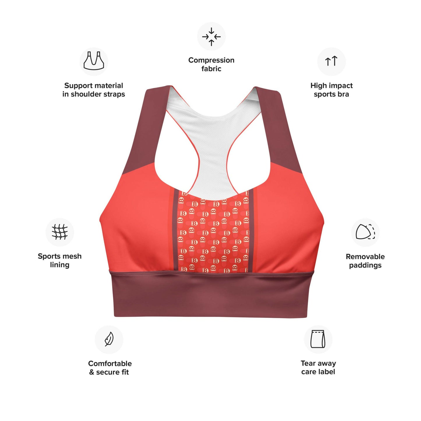 Orange Pilled / Longline Sports Bra - Nikki Nakamoto - The Orange Habit