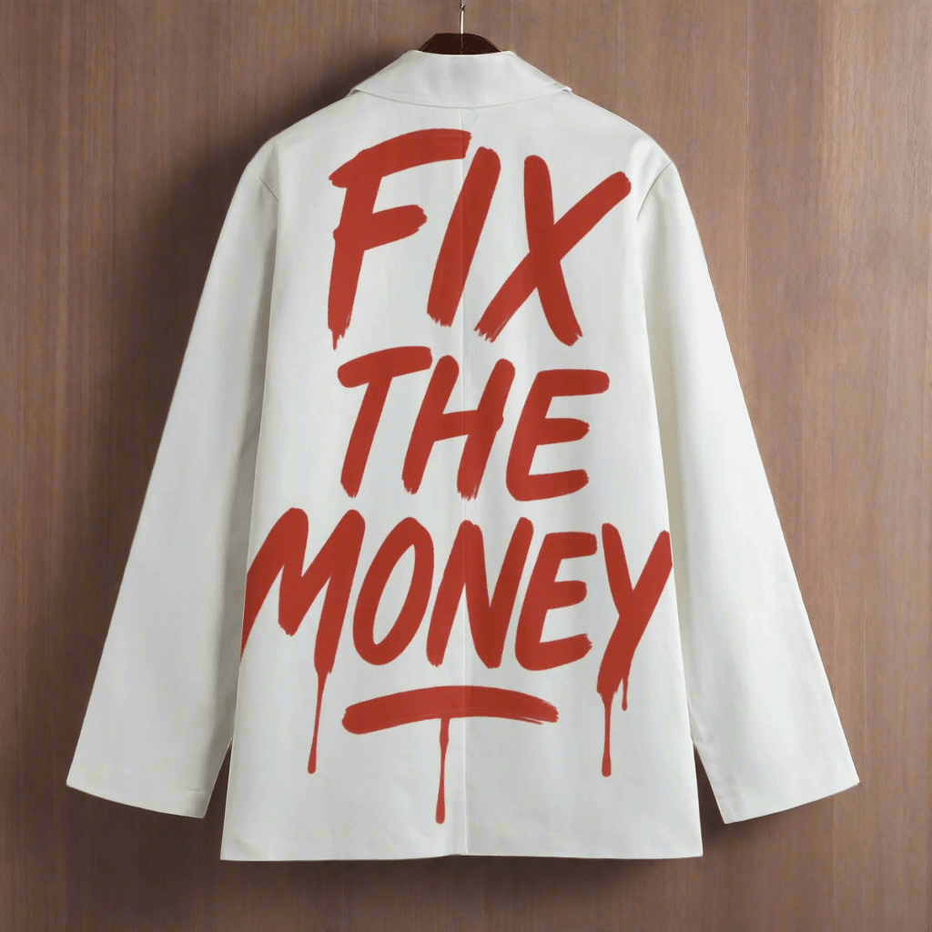 Fix The Money / Women’s Cotton Bitcoin Blazer - Nikki Nakamoto - The Orange Habit