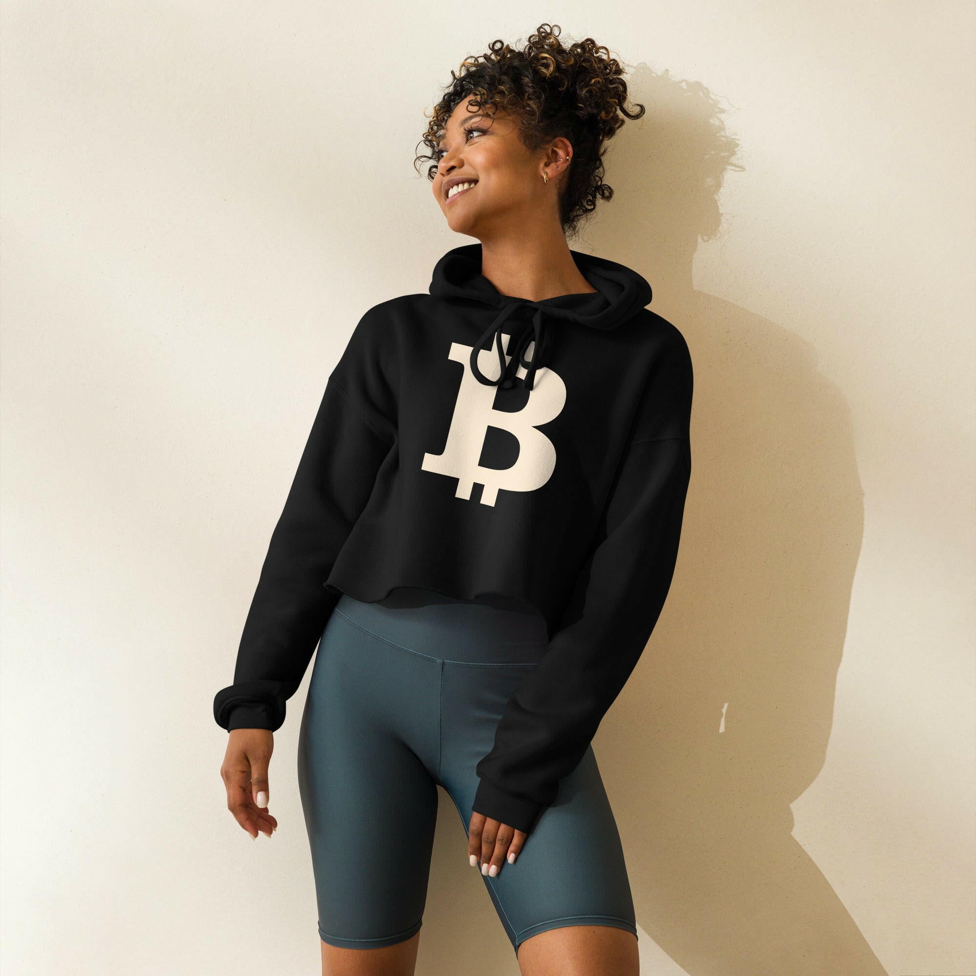 THE B / Cropped Bitcoin Hoodie - Nikki Nakamoto - The Orange Habit