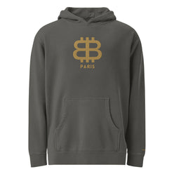 Bitcoin Paris / Embroidered Premium Hoodie - Nikki Nakamoto - The Orange Habit