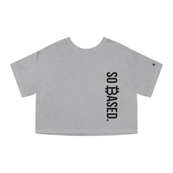 So Based / Champion Cropped Bitcoin T-shirt - Nikki Nakamoto - The Orange Habit
