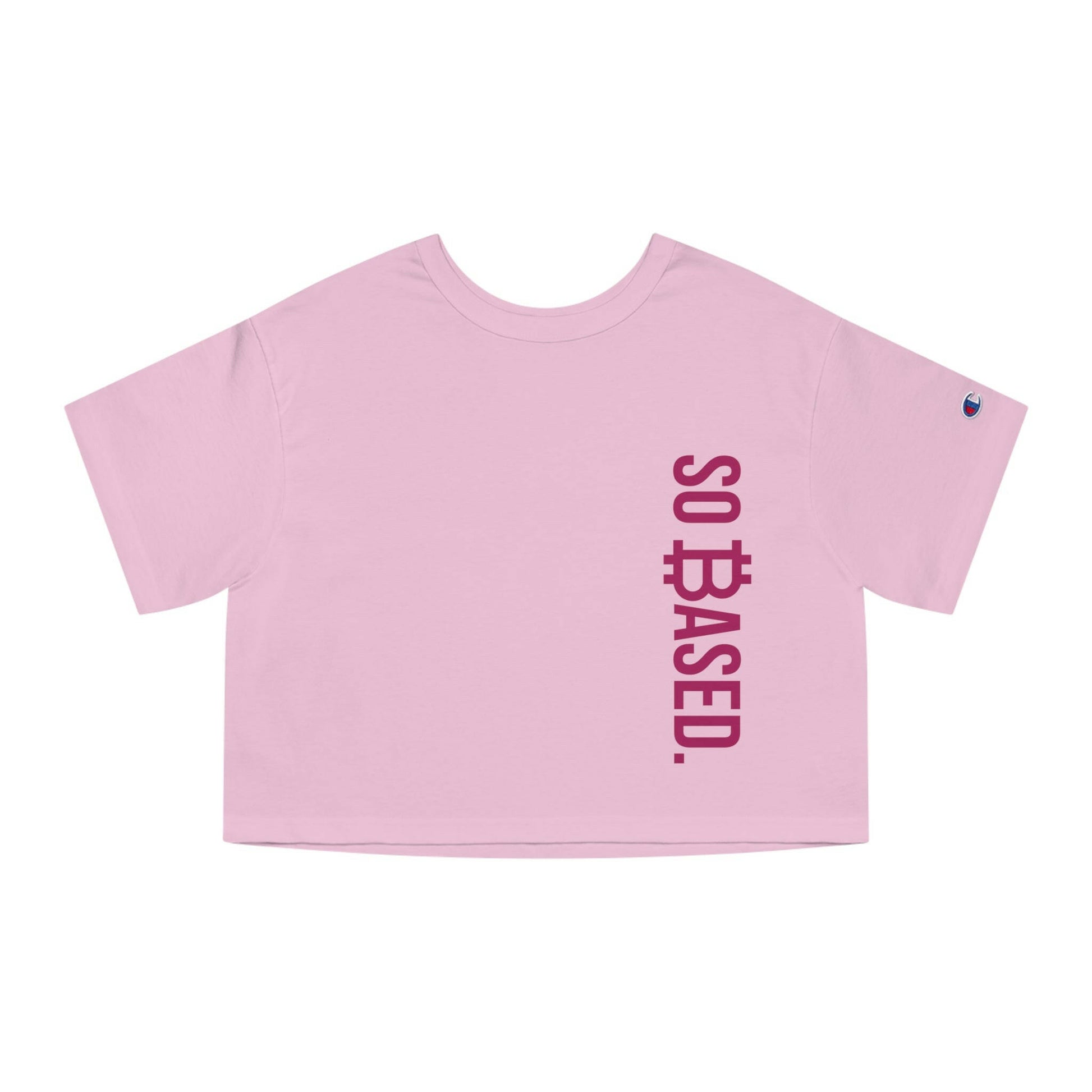 So Based / Champion Cropped Bitcoin T-shirt - Nikki Nakamoto - The Orange Habit