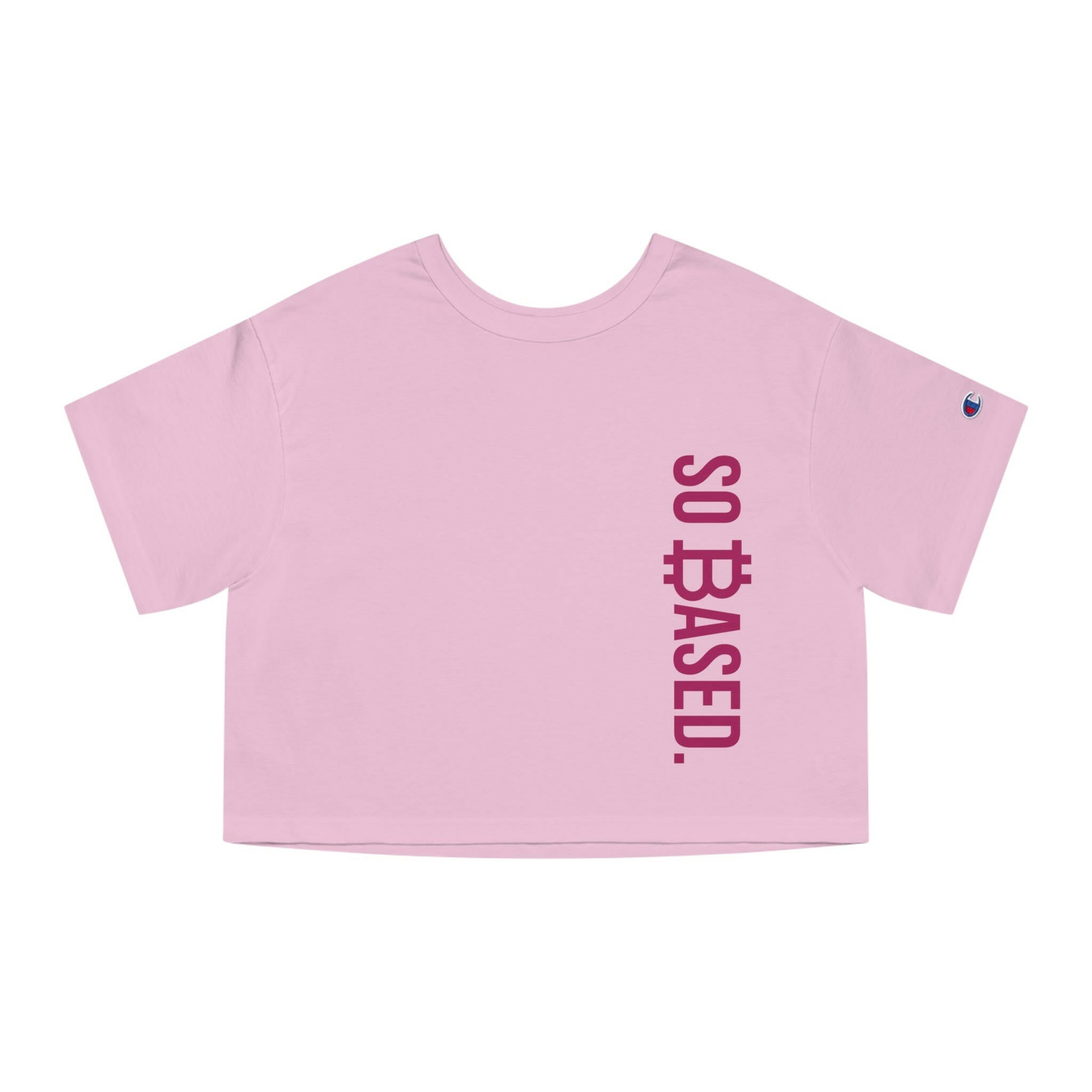 So Based / Champion Cropped Bitcoin T-shirt - Nikki Nakamoto - The Orange Habit