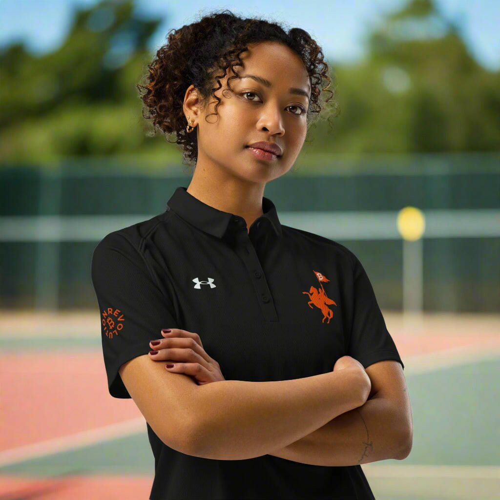 Soft Revolution / Under Armour® Women’s Bitcoin Polo - Nikki Nakamoto - The Orange Habit