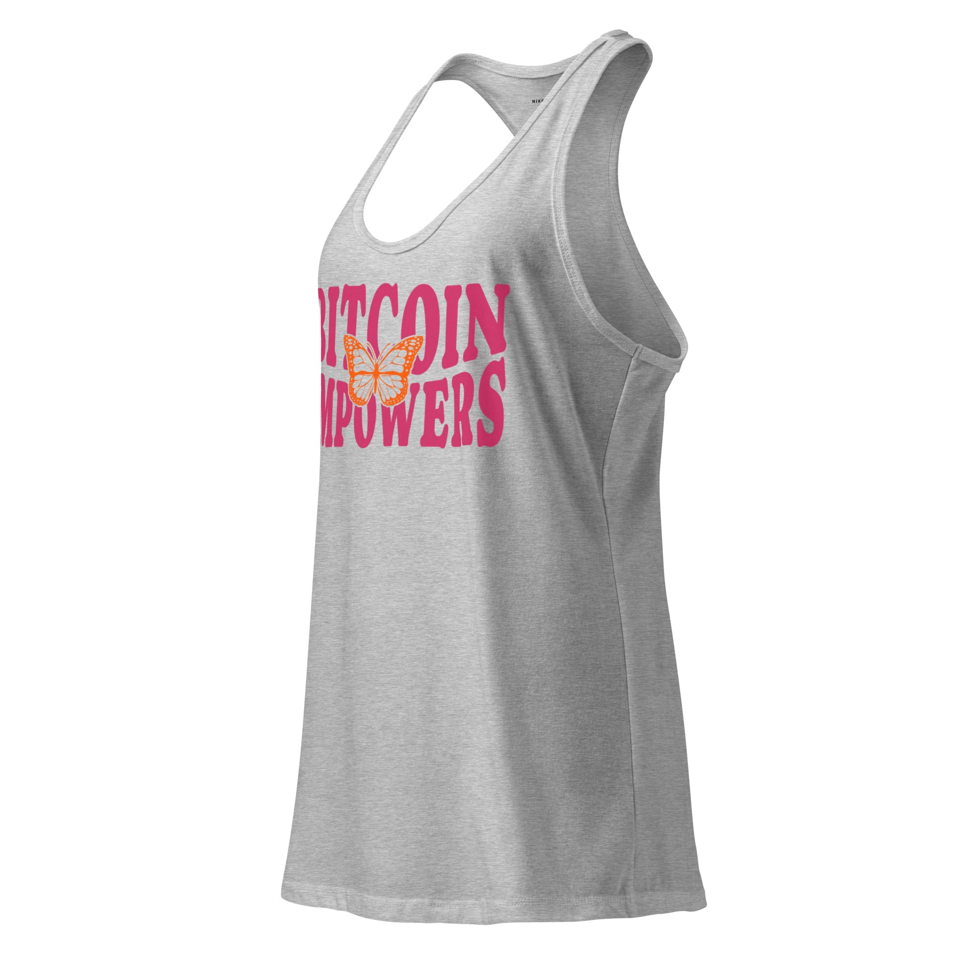 Bitcoin Empowers / Fitted Bitcoin Tank Top - Nikki Nakamoto - The Orange Habit