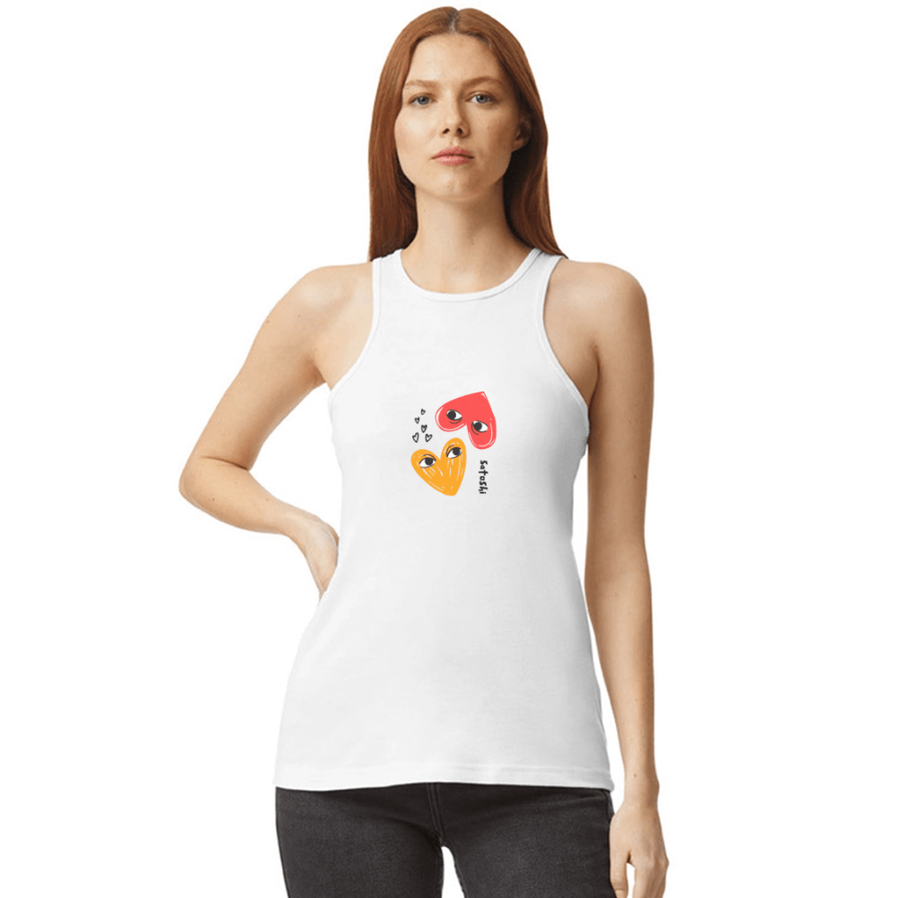 I Heart Satoshi / Womens Bitcoin Tank Top - Nikki Nakamoto - The Orange Habit