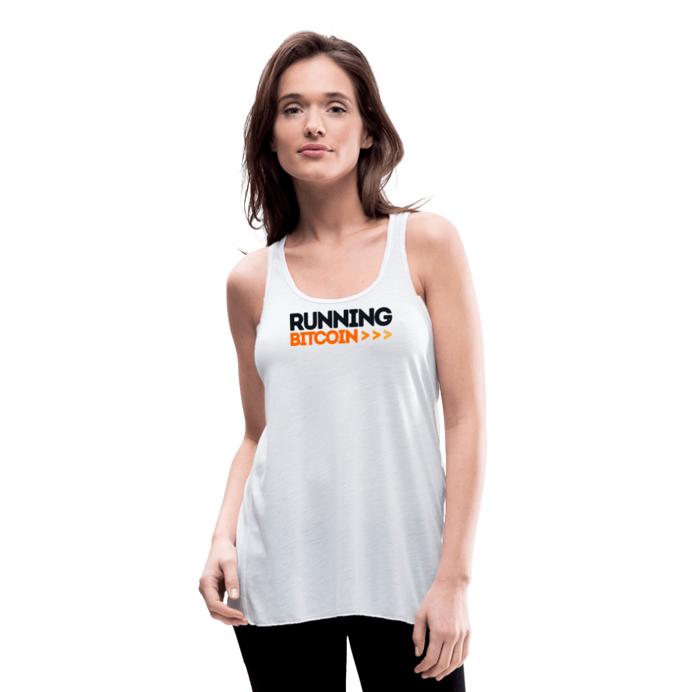 Running Bitcoin / Womens Bitcoin Tank Top - Nikki Nakamoto - The Orange Habit