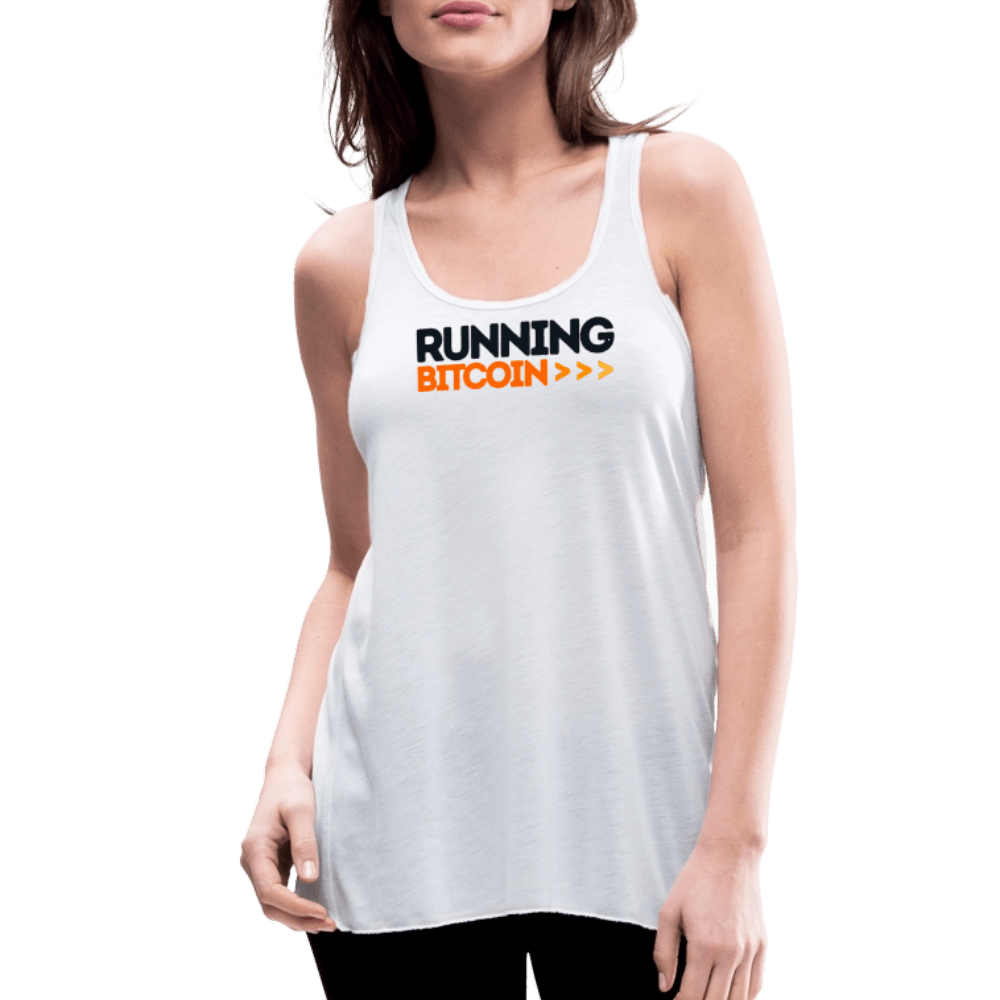 Running Bitcoin / Womens Bitcoin Tank Top - Nikki Nakamoto - The Orange Habit