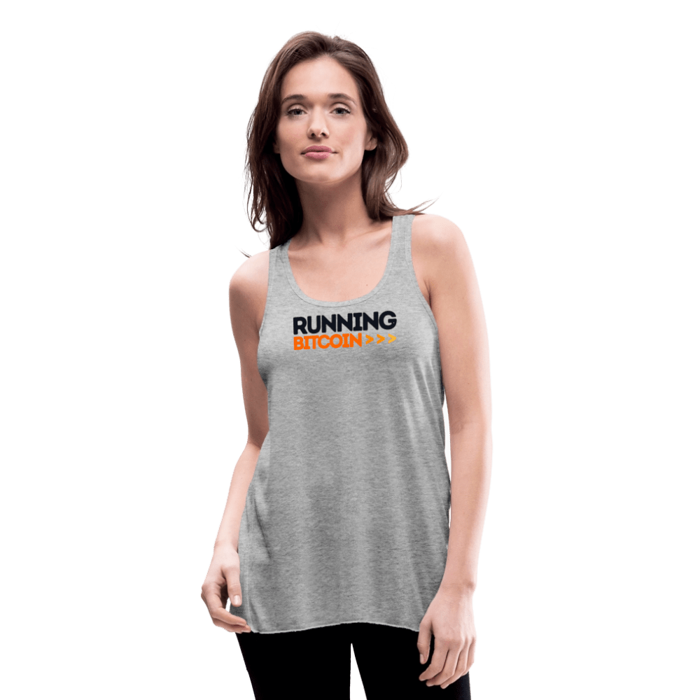 Running Bitcoin / Womens Bitcoin Tank Top - Nikki Nakamoto - The Orange Habit