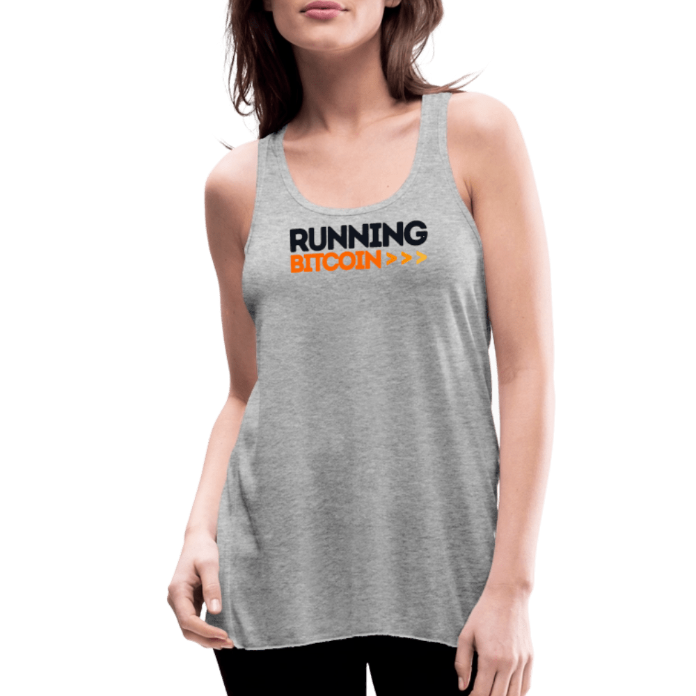 Running Bitcoin / Womens Bitcoin Tank Top - Nikki Nakamoto - The Orange Habit