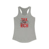 tax the rich grey racerback Womens Bitcoin Tank Top - SVRN Society