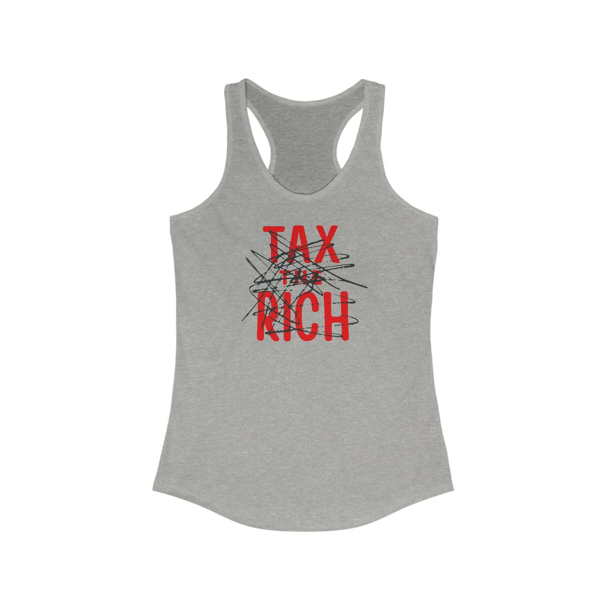 tax the rich grey racerback Womens Bitcoin Tank Top - SVRN Society