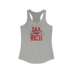 tax the rich grey racerback Womens Bitcoin Tank Top - SVRN Society