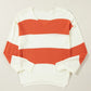 Boutique / Dropped Shoulder V-Neck Sweater - Orange Habit Boutique - The Orange Habit