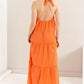 Boutique / Orange Halter Neck Cover Up Maxi Dress - Orange Habit Boutique - The Orange Habit