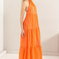 Boutique / Orange Halter Neck Cover Up Maxi Dress - Orange Habit Boutique - The Orange Habit