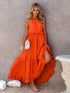 Boutique / Ruffled Sleeveless Tiered Maxi Dress with Pockets - Orange Habit Boutique - The Orange Habit
