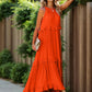 Boutique / Ruffled Sleeveless Tiered Maxi Dress with Pockets - Orange Habit Boutique - The Orange Habit