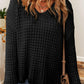 Boutique / Openwork Round Neck Long Sleeve Sweater - Orange Habit Boutique - The Orange Habit