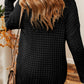 Boutique / Openwork Round Neck Long Sleeve Sweater - Orange Habit Boutique - The Orange Habit