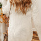 Boutique / Openwork Round Neck Long Sleeve Sweater - Orange Habit Boutique - The Orange Habit
