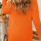 Boutique / Openwork Round Neck Long Sleeve Sweater - Orange Habit Boutique - The Orange Habit