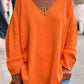 Boutique / V-Neck Long Sleeve Knit Top - Orange Habit Boutique - The Orange Habit