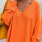 Boutique / V-Neck Long Sleeve Knit Top - Orange Habit Boutique - The Orange Habit