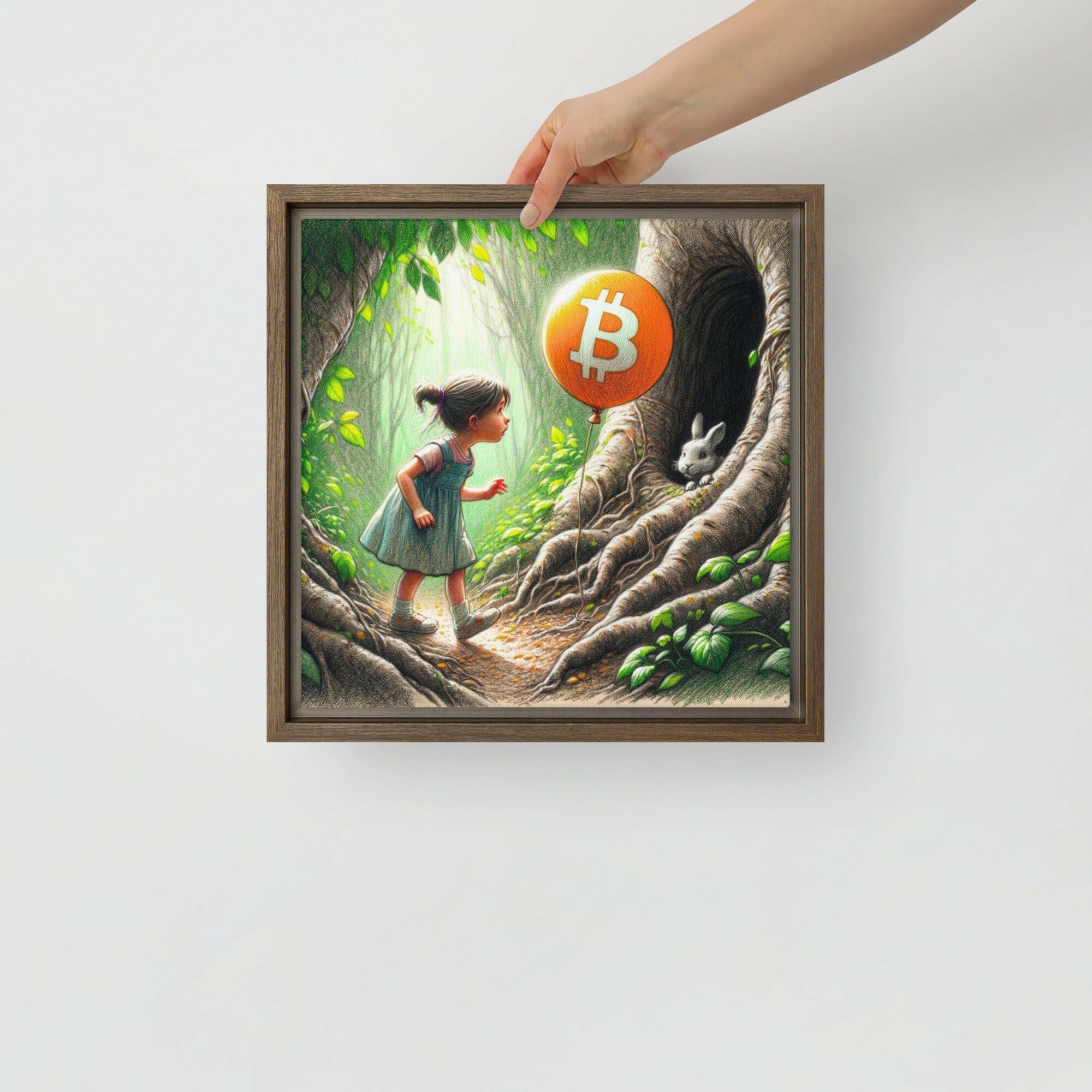 Bitcoin Art / Down The Rabbit Hole - Orange Habit Home - The Orange Habit