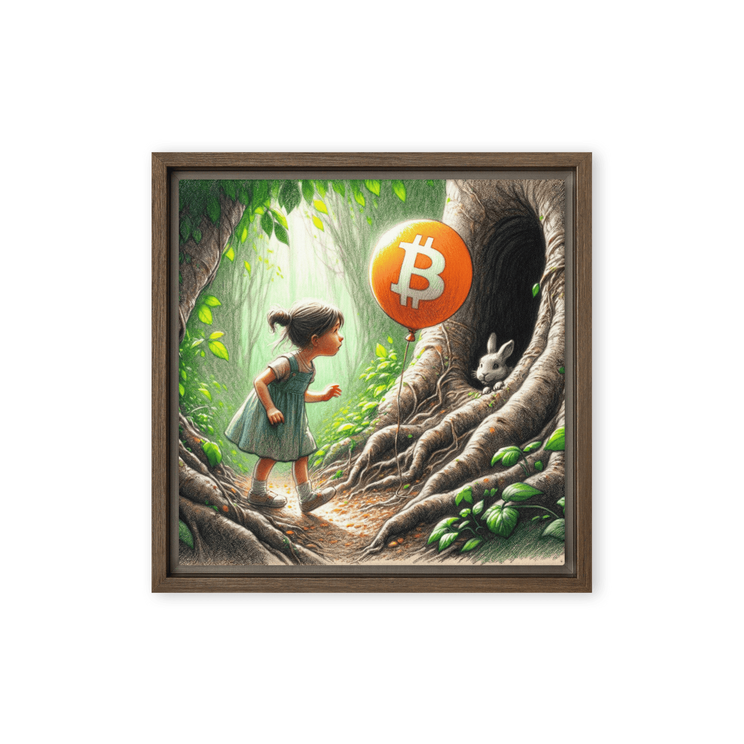 Bitcoin Art / Down The Rabbit Hole - Orange Habit Home - The Orange Habit