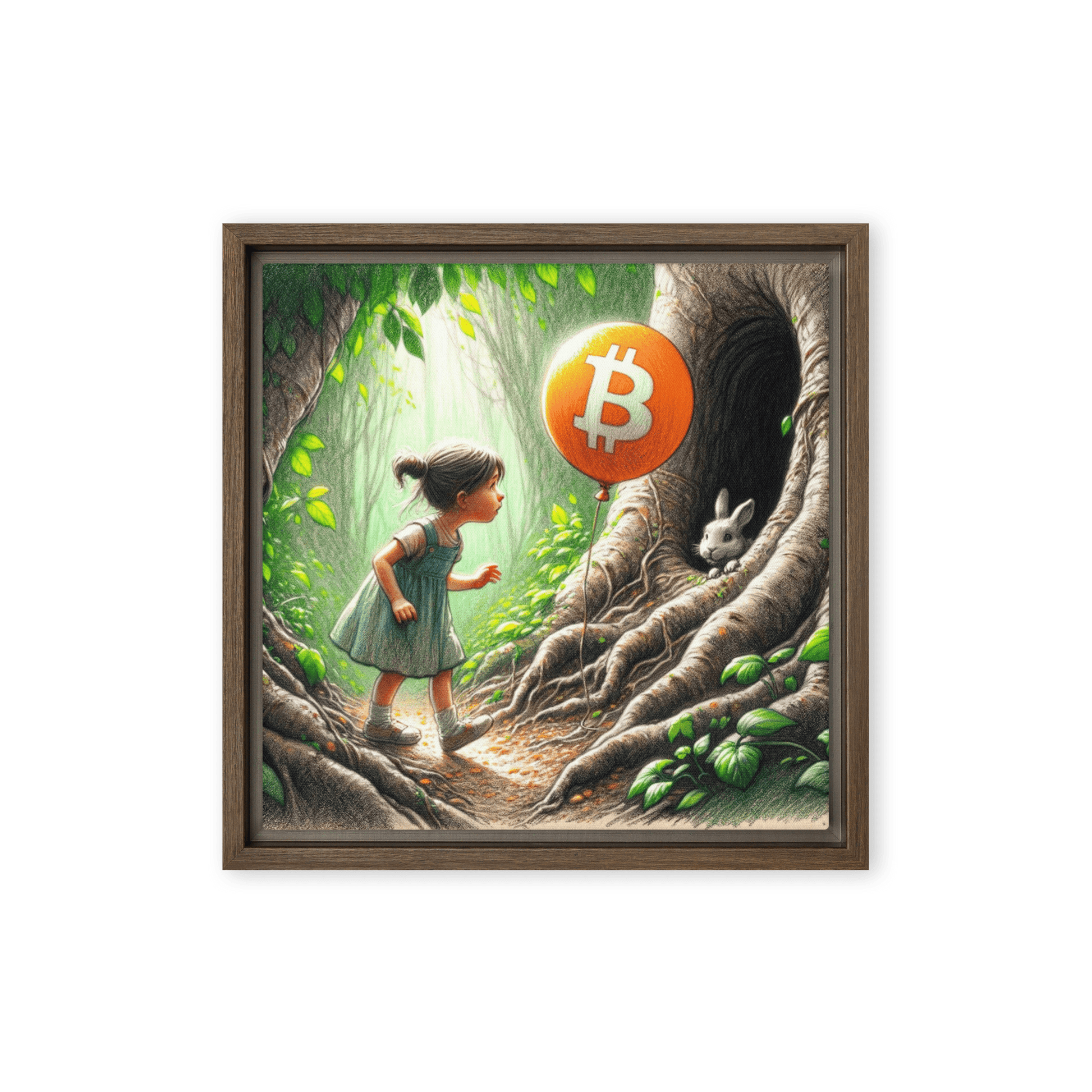 Bitcoin Art / Down The Rabbit Hole - Orange Habit Home - The Orange Habit