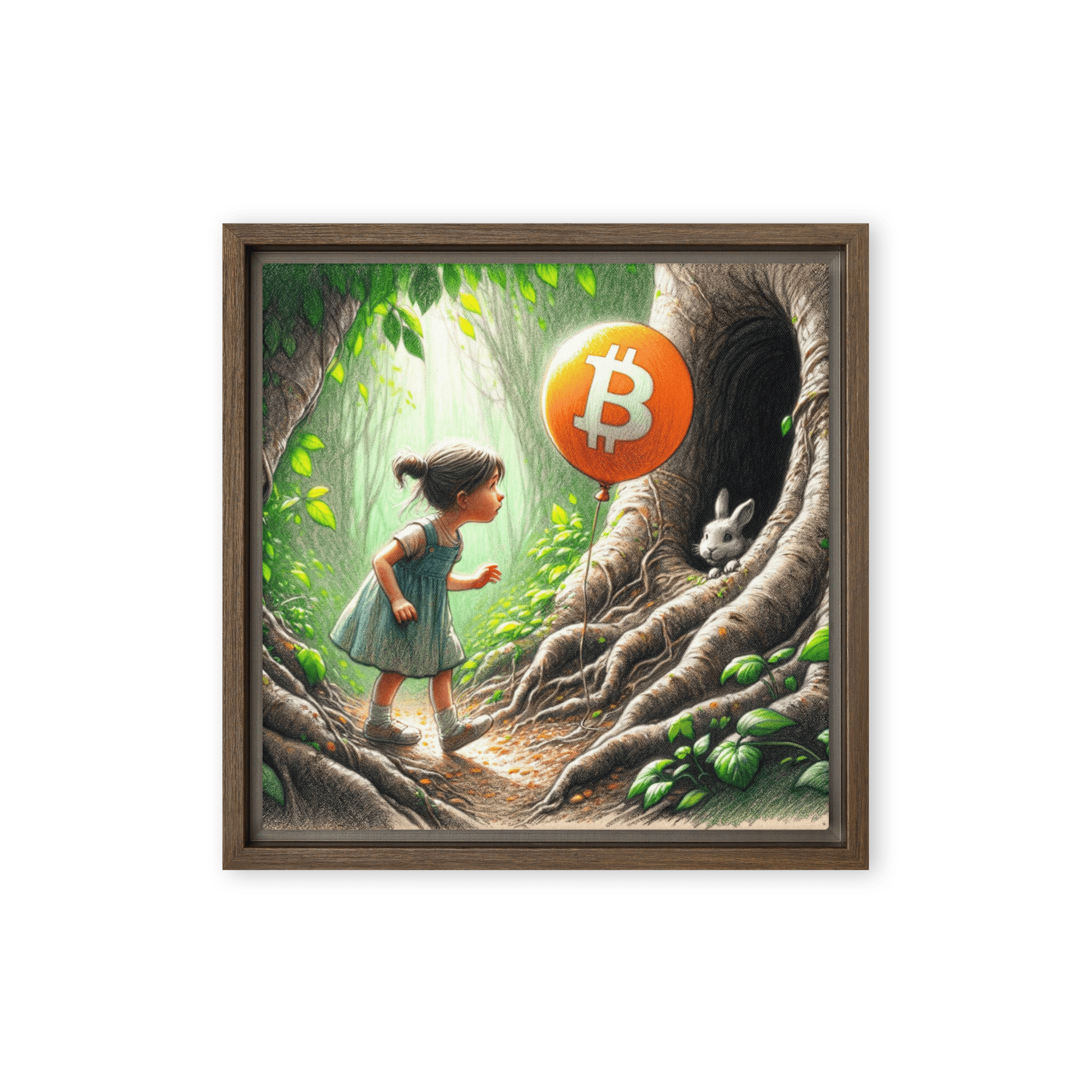 Bitcoin Art / Down The Rabbit Hole - Orange Habit Home - The Orange Habit