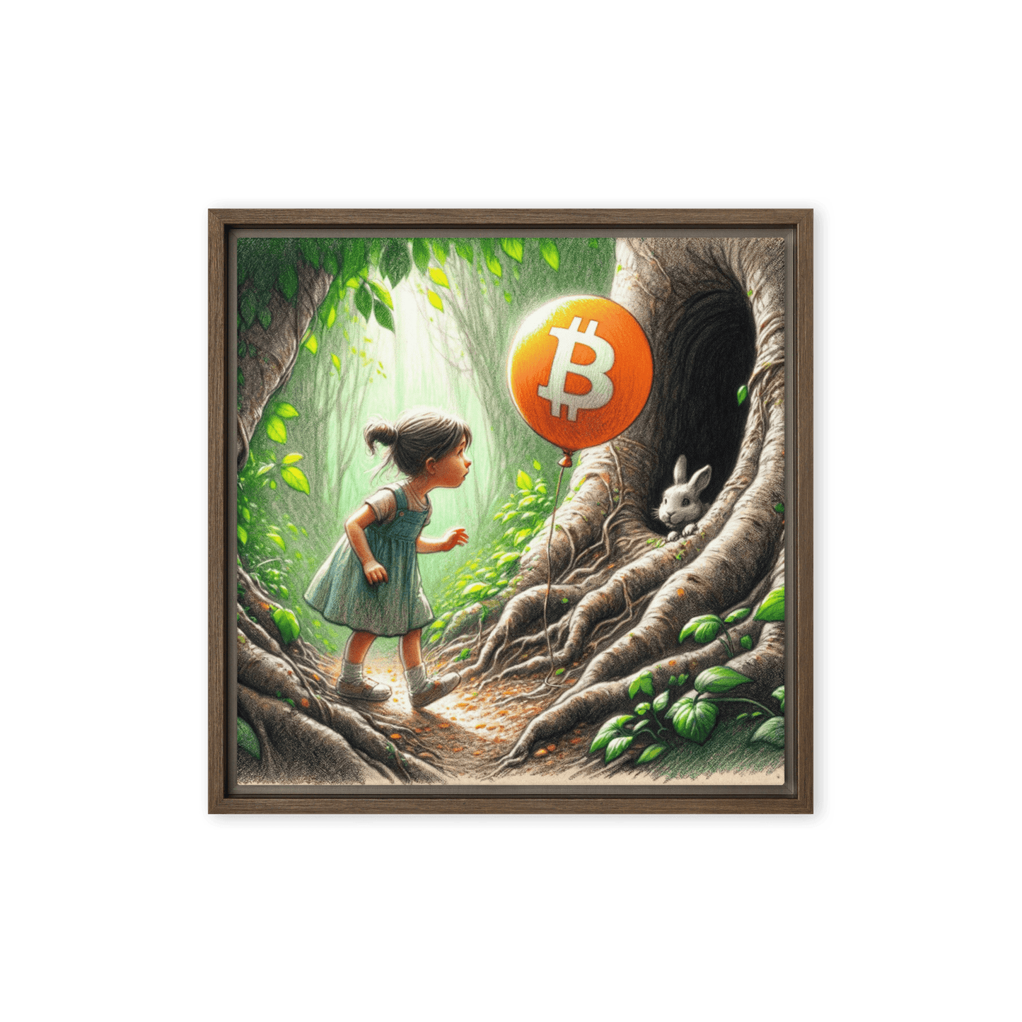 Bitcoin Art / Down The Rabbit Hole - Orange Habit Home - The Orange Habit