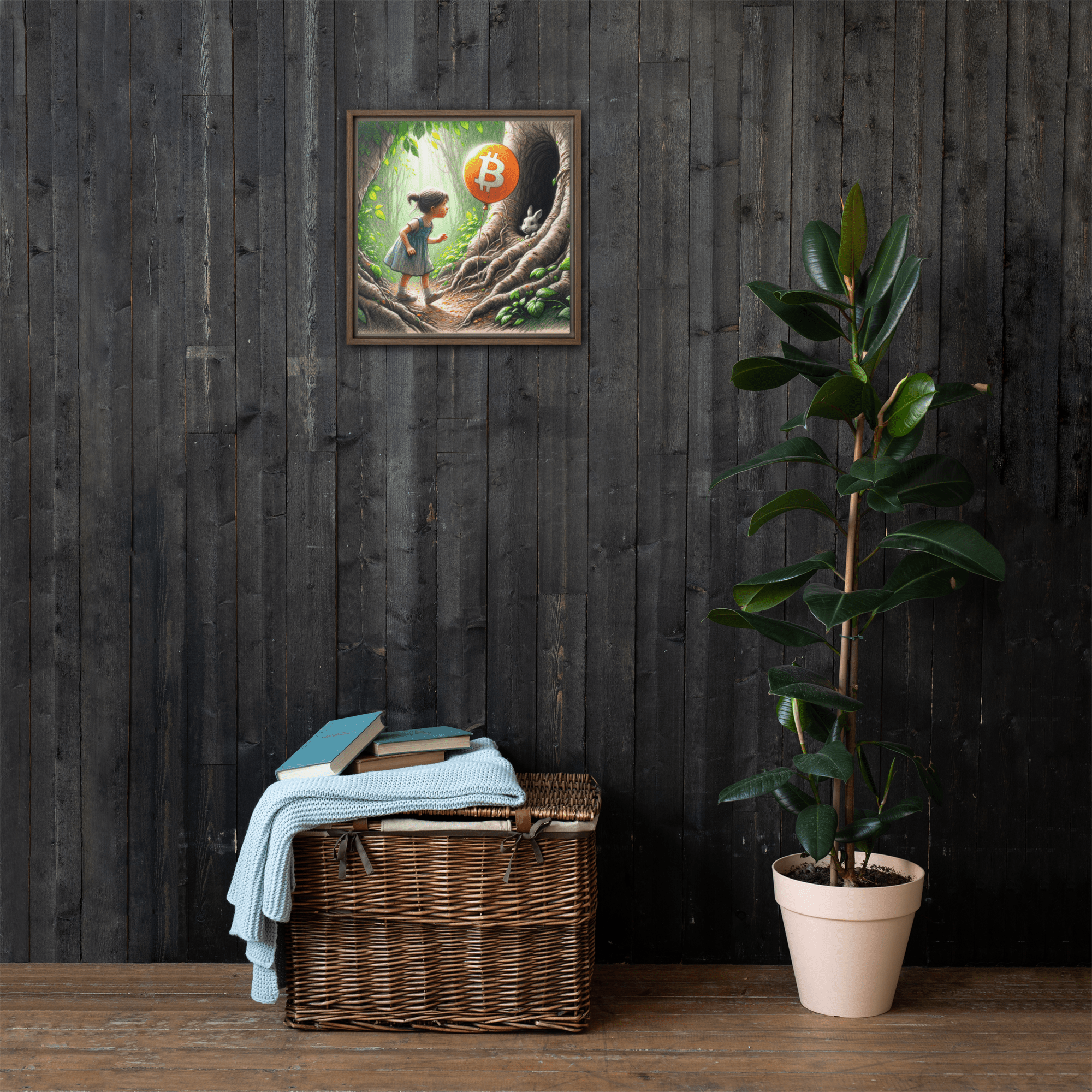 Bitcoin Art / Down The Rabbit Hole - Orange Habit Home - The Orange Habit