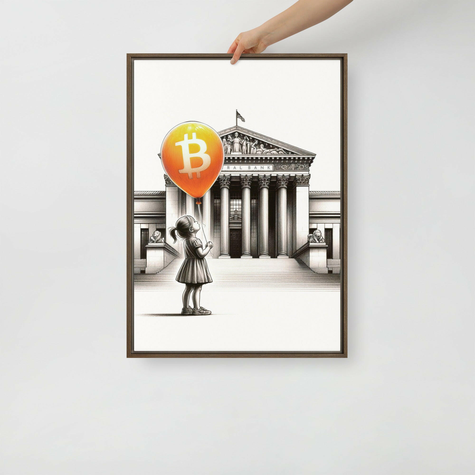 Bitcoin Art / Outside The System - Orange Habit Home - The Orange Habit