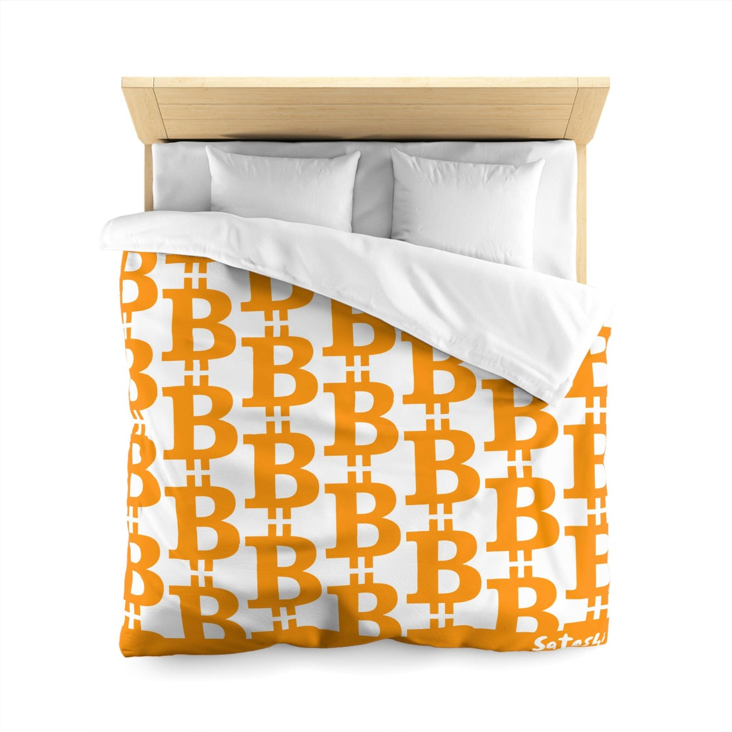 SATOSHI MATISSE / Bitcoin Duvet Cover - Orange Habit Home - The Orange Habit