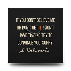I Don't Have Time / Bitcoin Wall Clock - Orange Habit Home - The Orange Habit