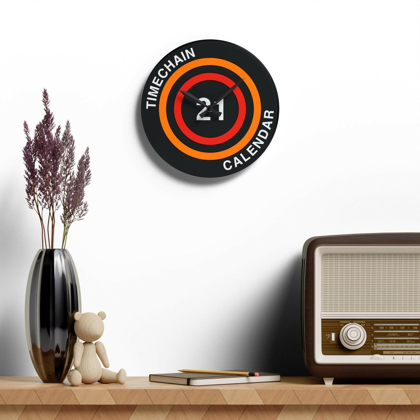 Timechain Calendar / Bitcoin Wall Clock - Orange Habit Home - The Orange Habit