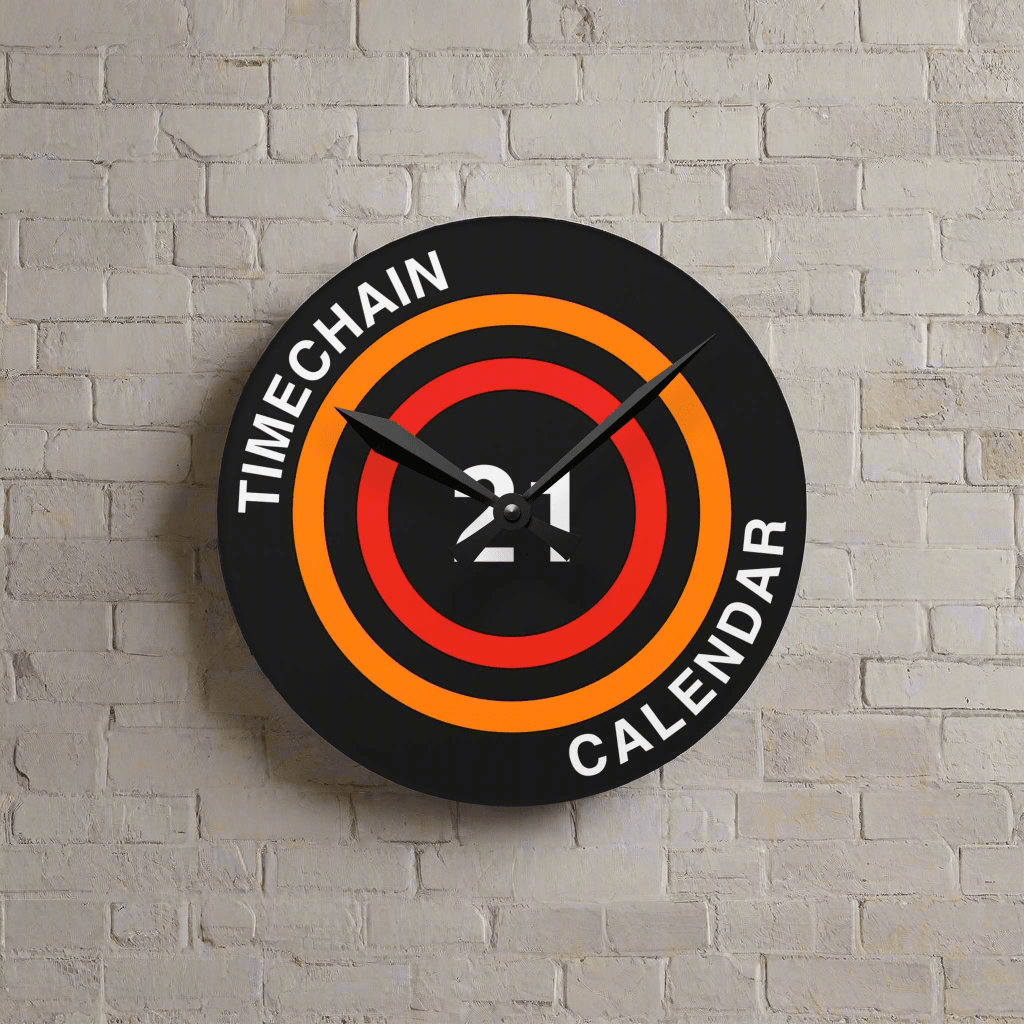 Timechain Calendar / Bitcoin Wall Clock - Orange Habit Home - The Orange Habit