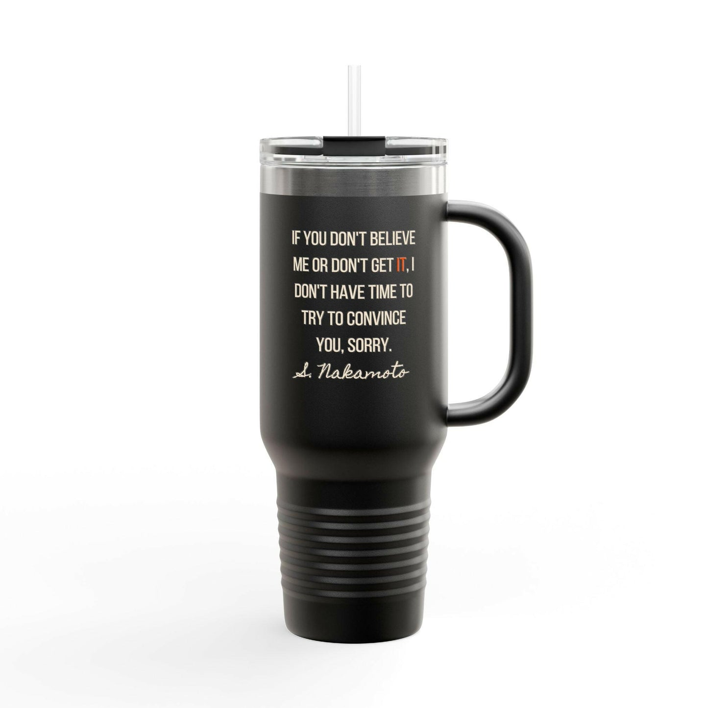 B Humble / Bitcoin Insulated Travel Mug - Orange Habit Home - The Orange Habit