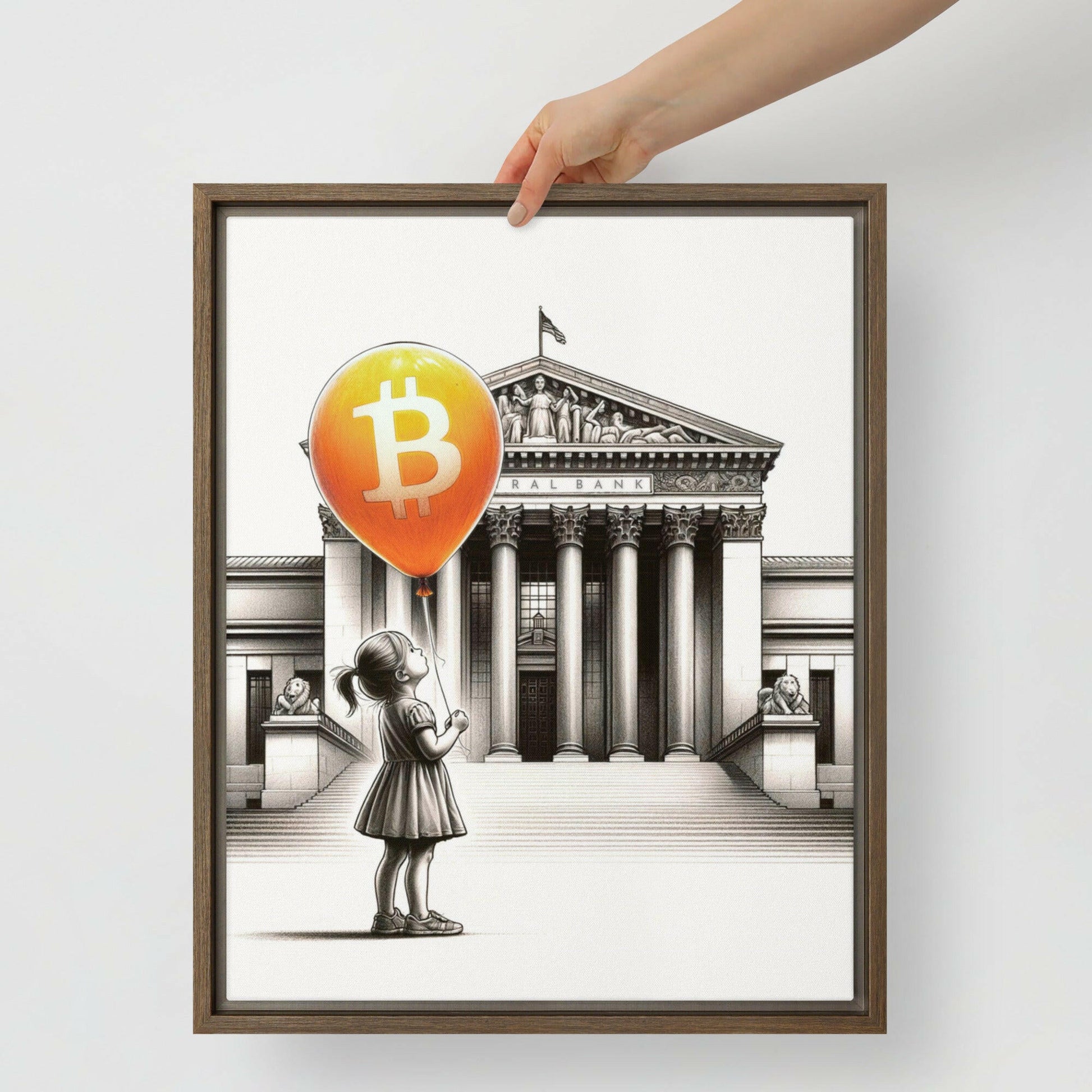 Bitcoin Art  Outside The System by The Orange Habit at SVRN Society