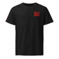 black bitcoin t-shirt with red Proof of money embroidery | SVRN Society