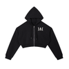 Black hoodie with SVRN Society logo on a white background
