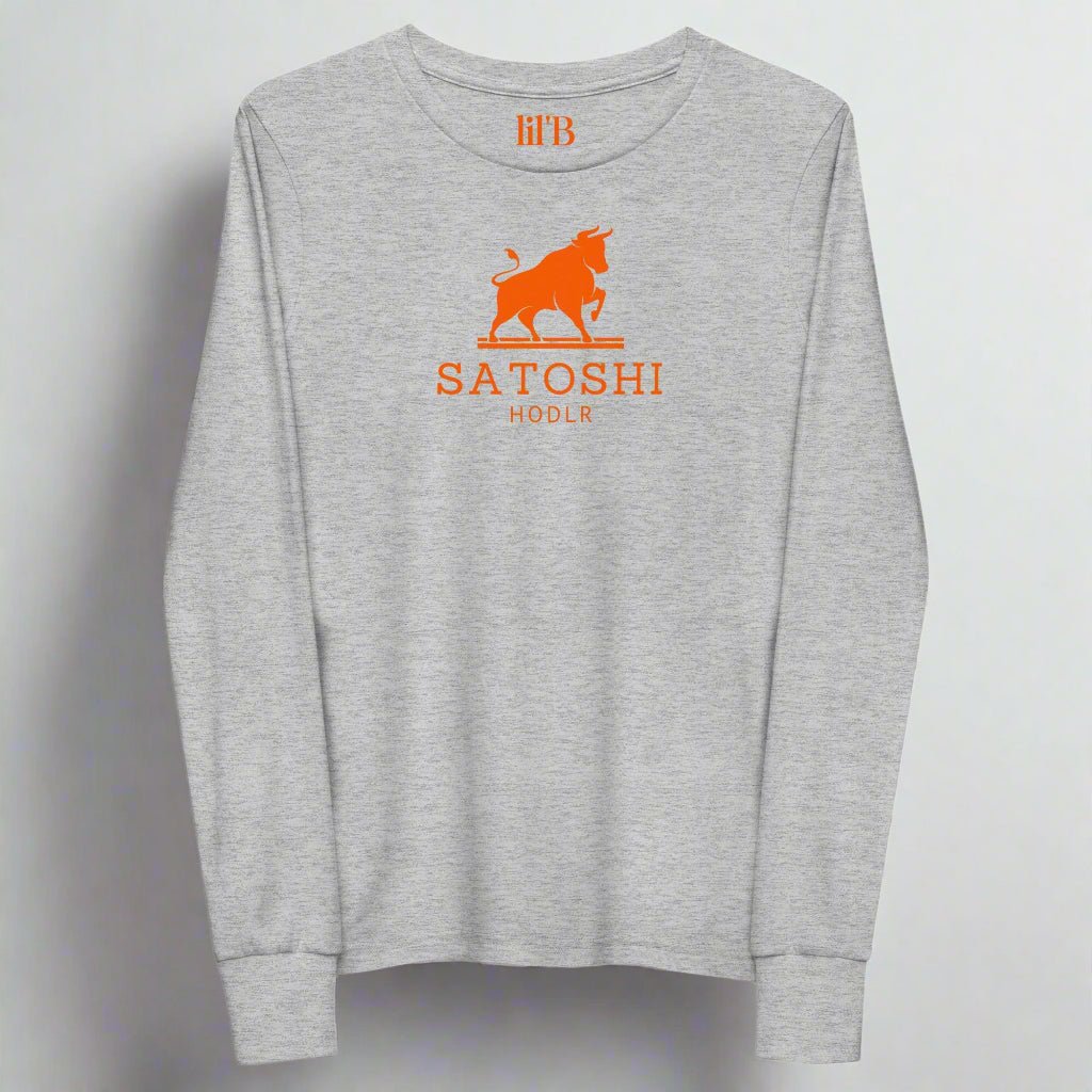 Satoshi HODLR / Kid’s Long Sleeve Bitcoin Tee - Lil'B - The Orange Habit