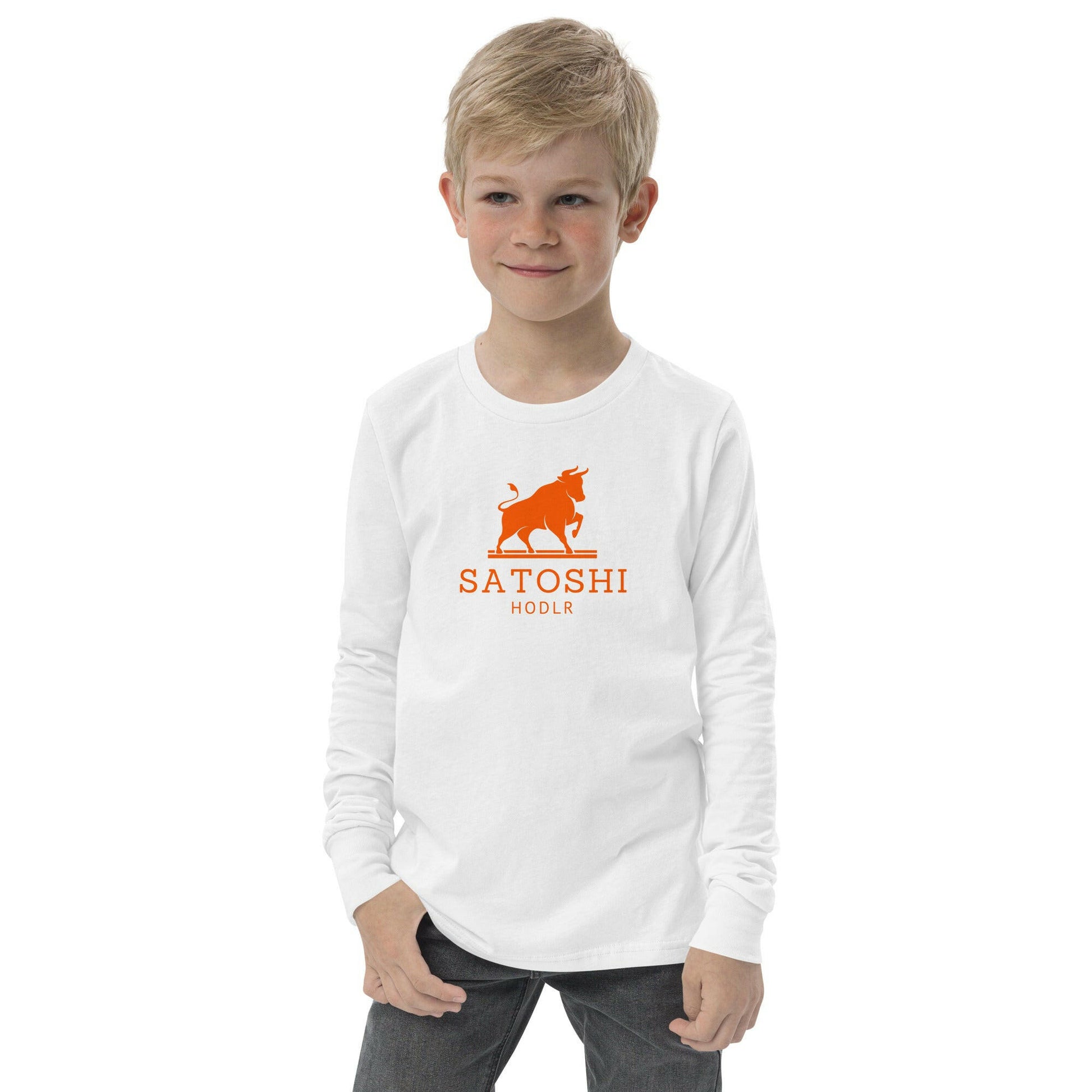 Satoshi HODLR / Kid’s Long Sleeve Bitcoin Tee - Lil'B - The Orange Habit