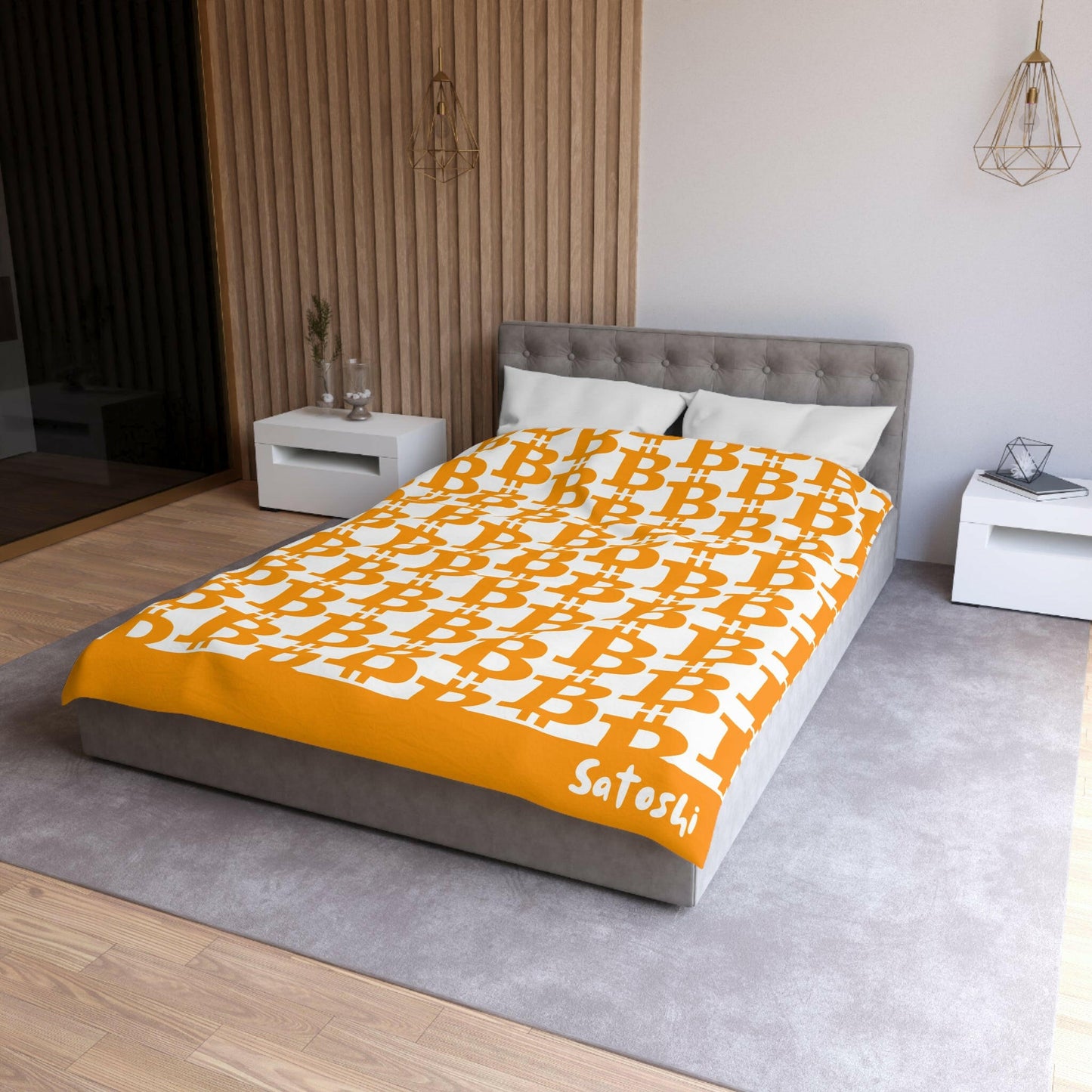 SATOSHI MATISSE / Bitcoin Duvet Cover - Orange Habit Home - The Orange Habit