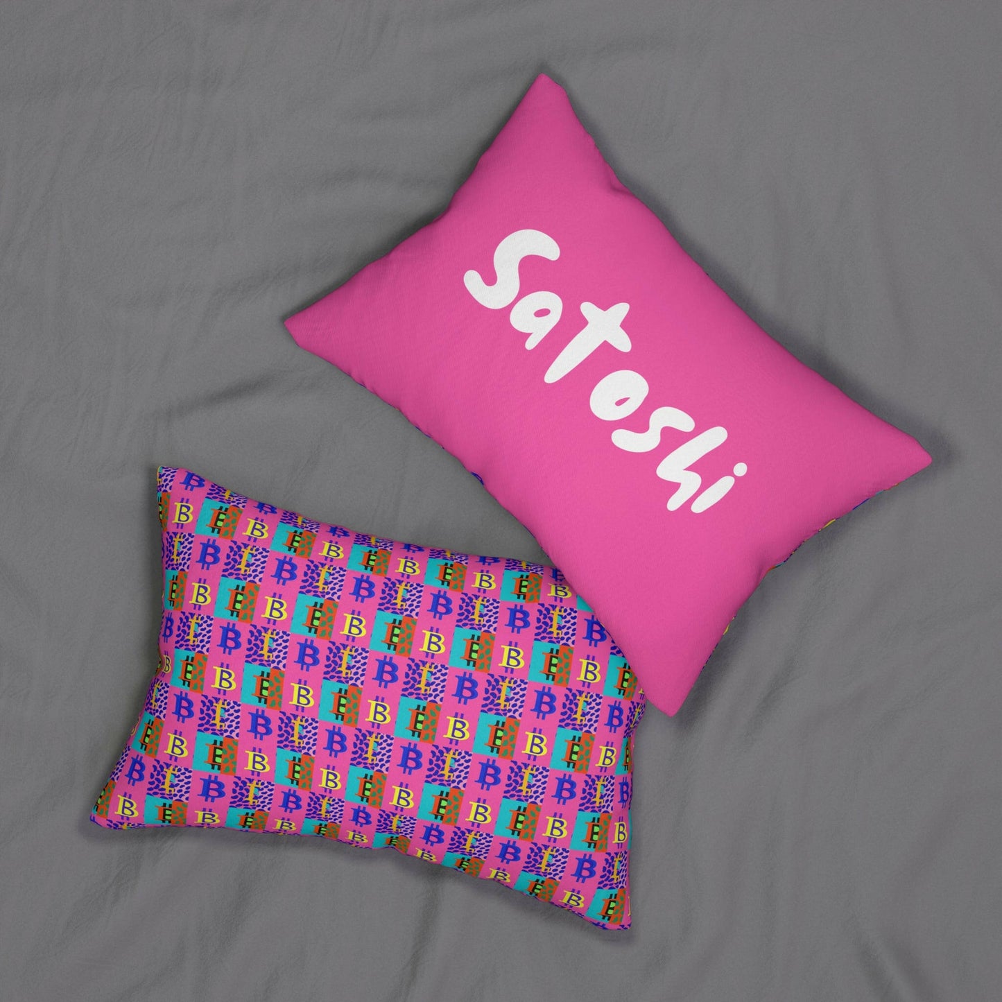SATOSHI MATISSE / Bitcoin Lumbar Pillow - Orange Habit Home - The Orange Habit