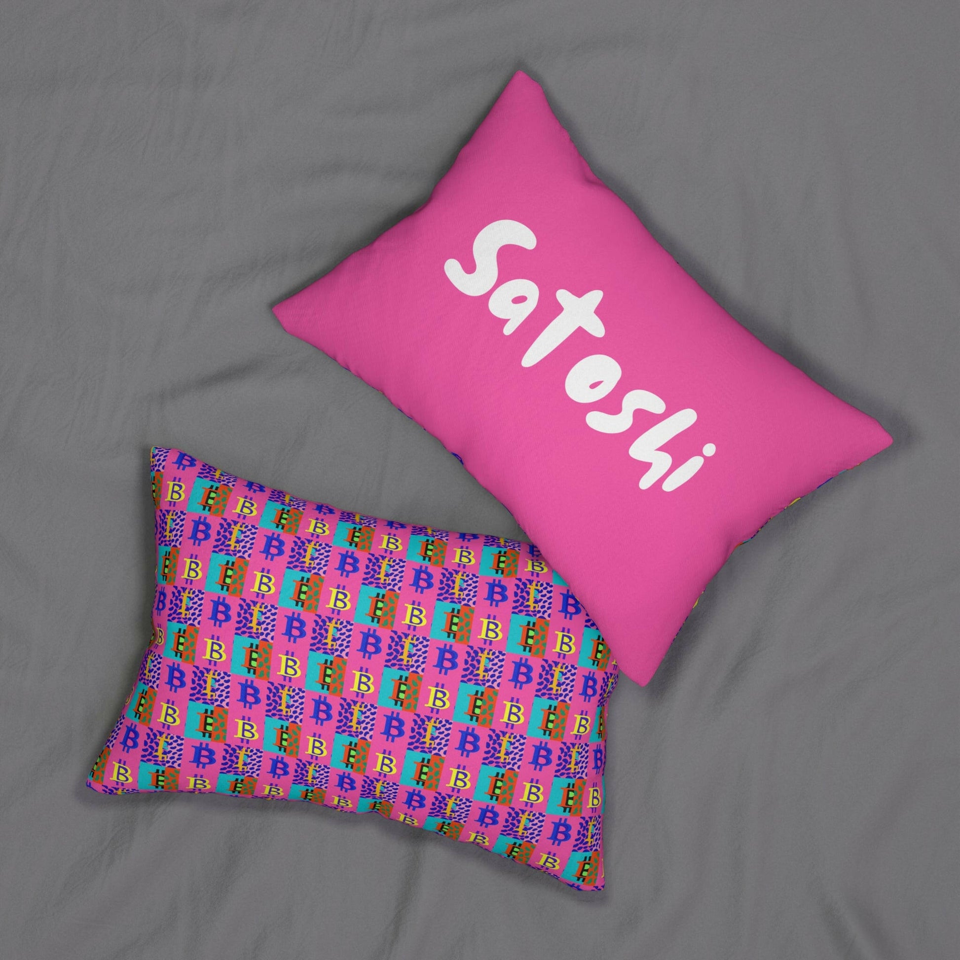 SATOSHI MATISSE / Bitcoin Lumbar Pillow - Orange Habit Home - The Orange Habit